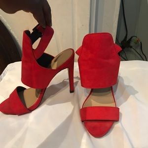 Zara red suede pump